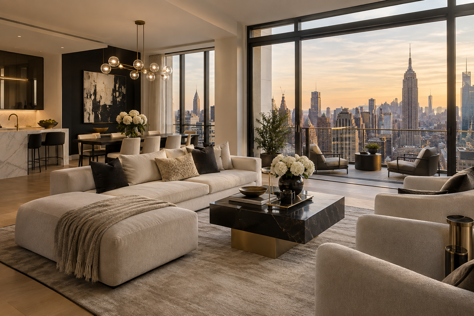 Luxury Manhattan residence with skyline view